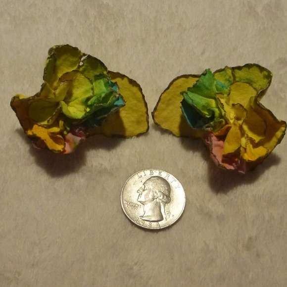 ME’LANGE Art Deco Paper Fold-back Earrings - Picture 1 of 4